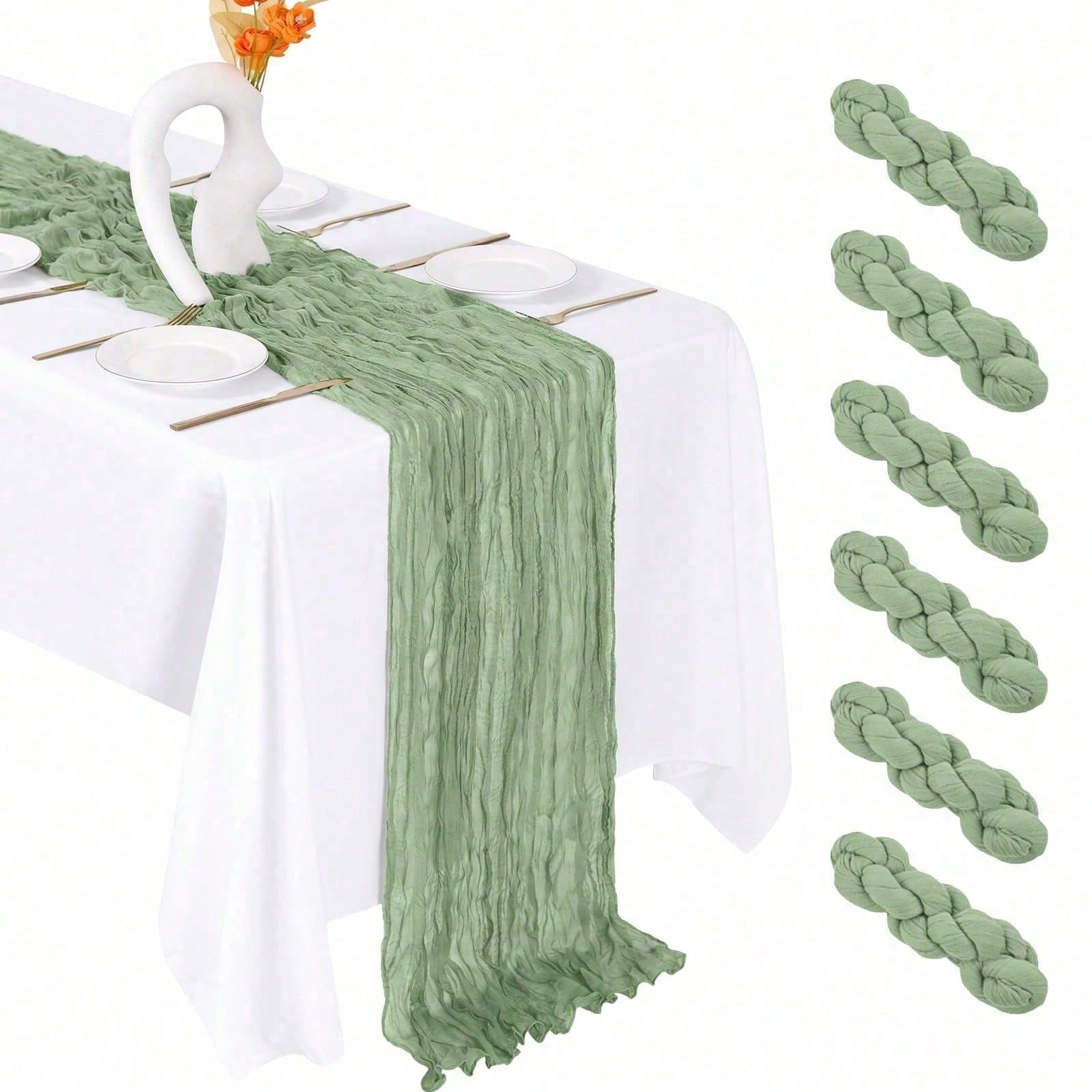 Christmas Table Runner - 6 Pack Cheesecloth Table Runner For