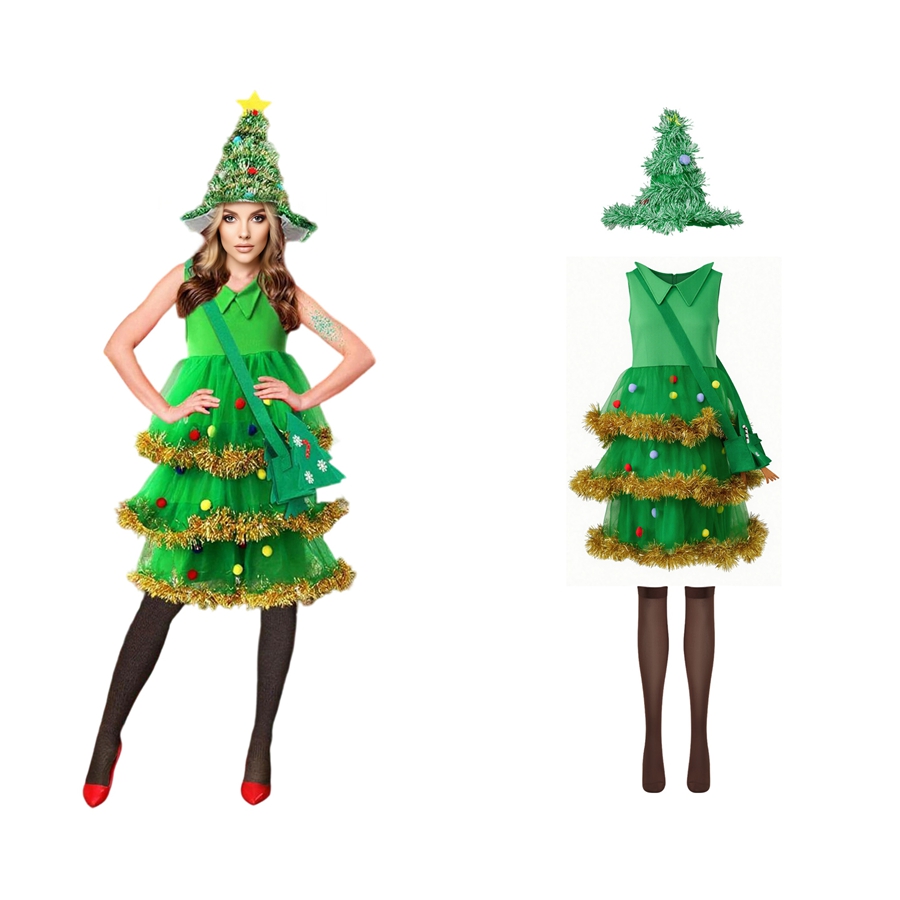Women Christmas Tree Cosplay C - Elf Costume Christmas review and price