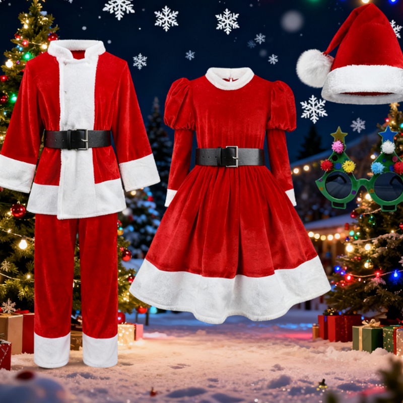 4PCS Santa Claus Cosplay Costu - Elf Costume Christmas review and price