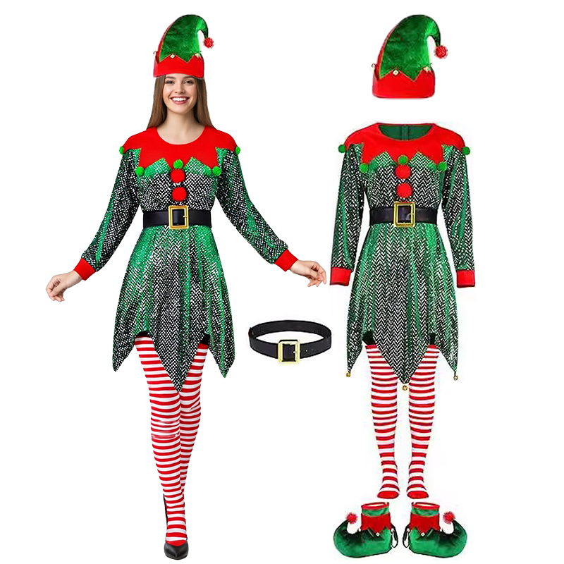 5Pcs Christmas Costumes Dress  - Elf Costume Christmas review and price