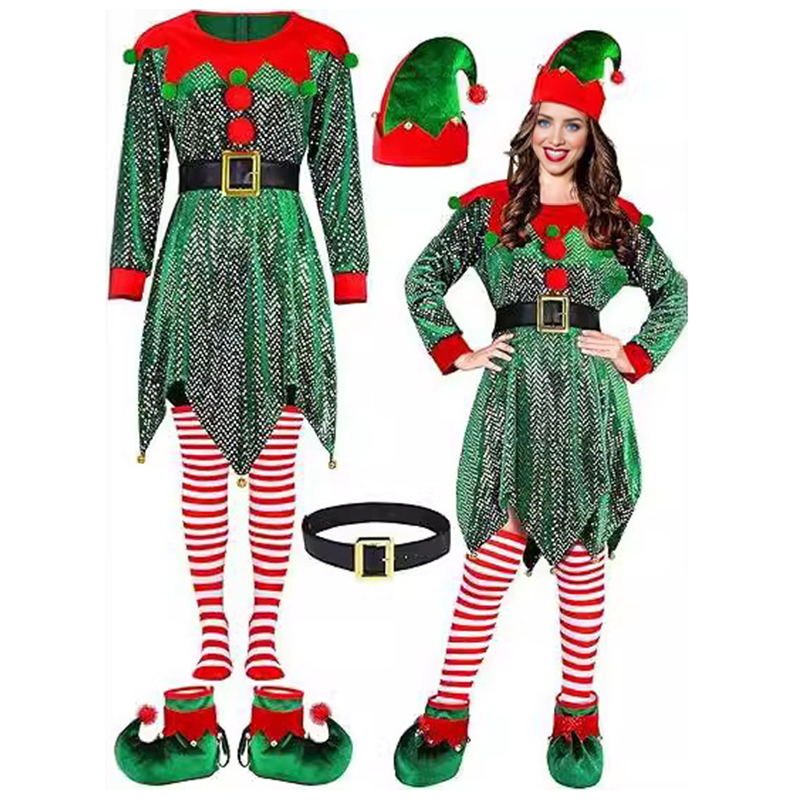 5Pcs Christmas Costumes Dress  - Elf Costume Christmas review and price