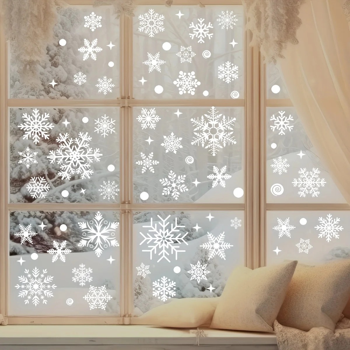 4 sheets/set Christmas Window  - Snowflake Window Decal review and price