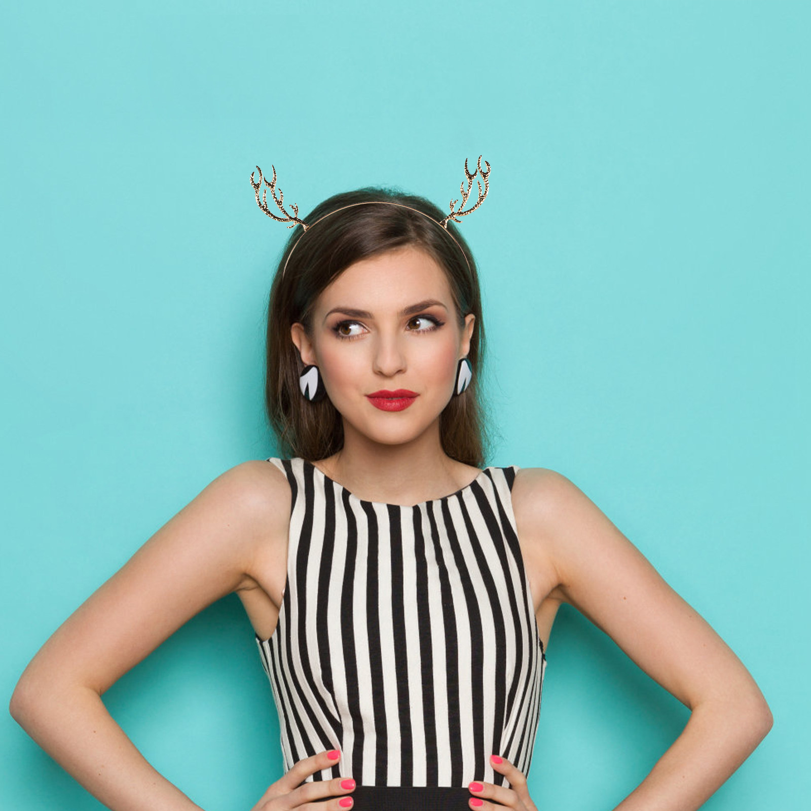 Metal Rhinestone Hair Hoop Ant - Reindeer Antlers Headband review and price