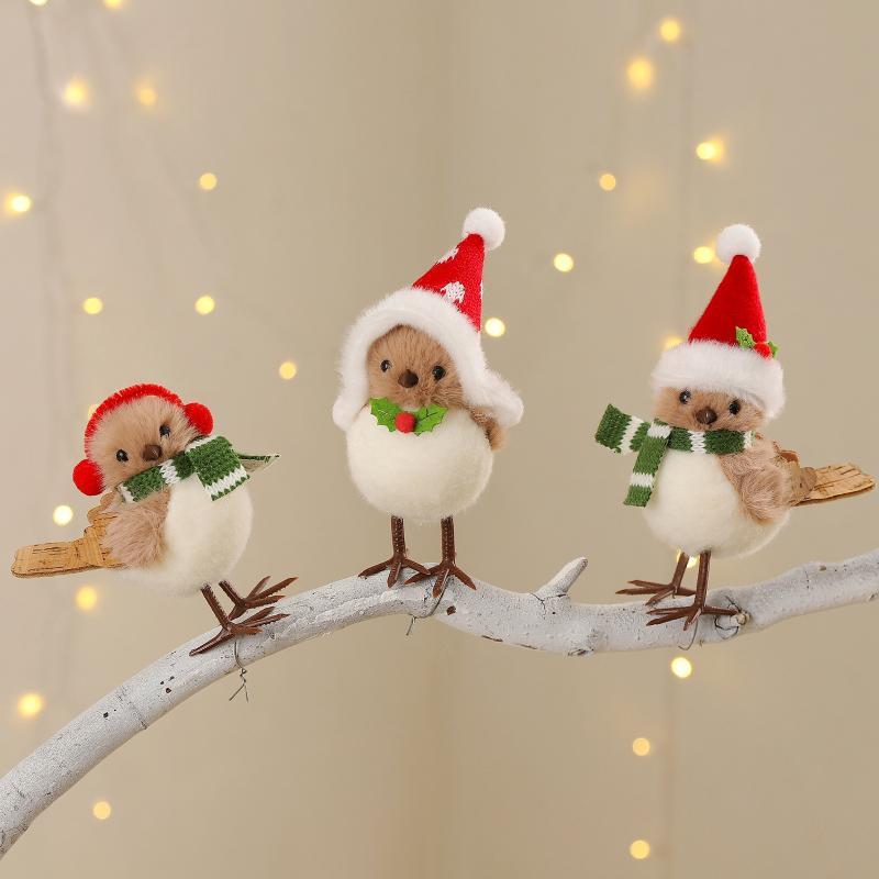 Christmas Plush Bird Ornaments - Santa Hat Plush review and price